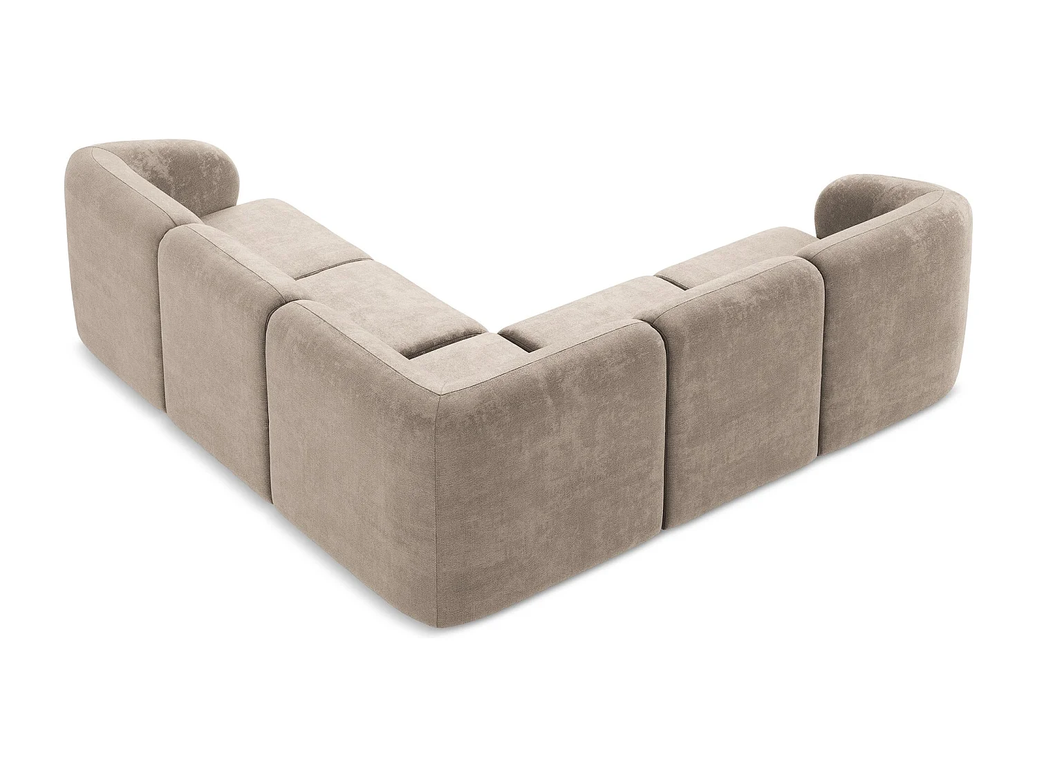 Modułowy narożnik - z tkaniny szenilowej - ciemny beż - LANI