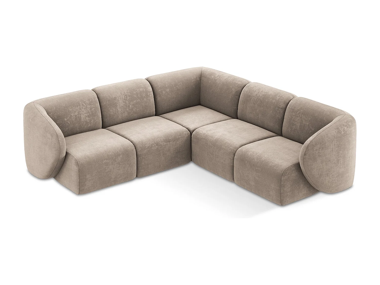 Modulares Ecksofa - - Chenille - Dunkelbeige - LANI