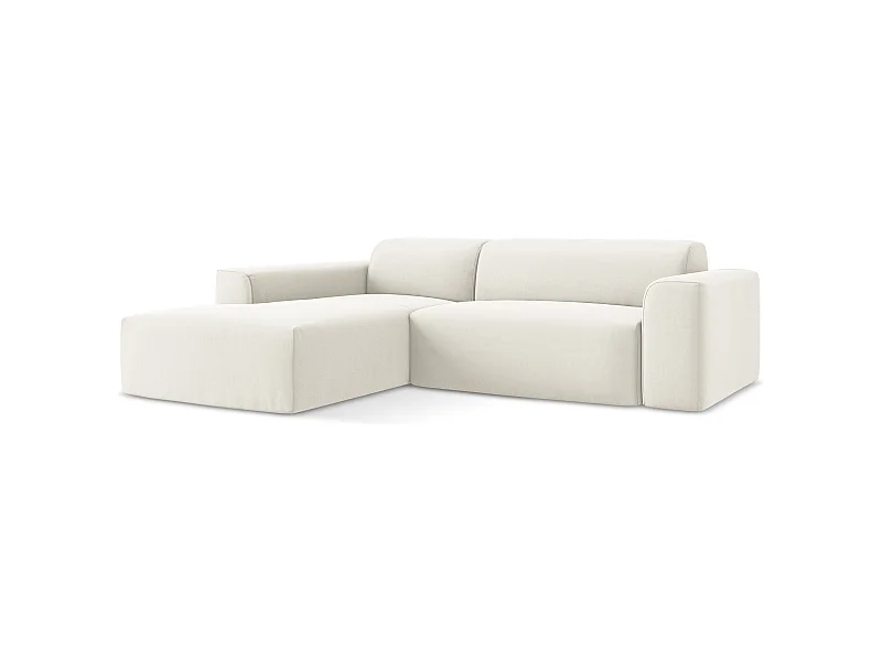 2,5-Sitzer Modulares Ecksofa - Ecke Links - Samt - Hell beige - KELI