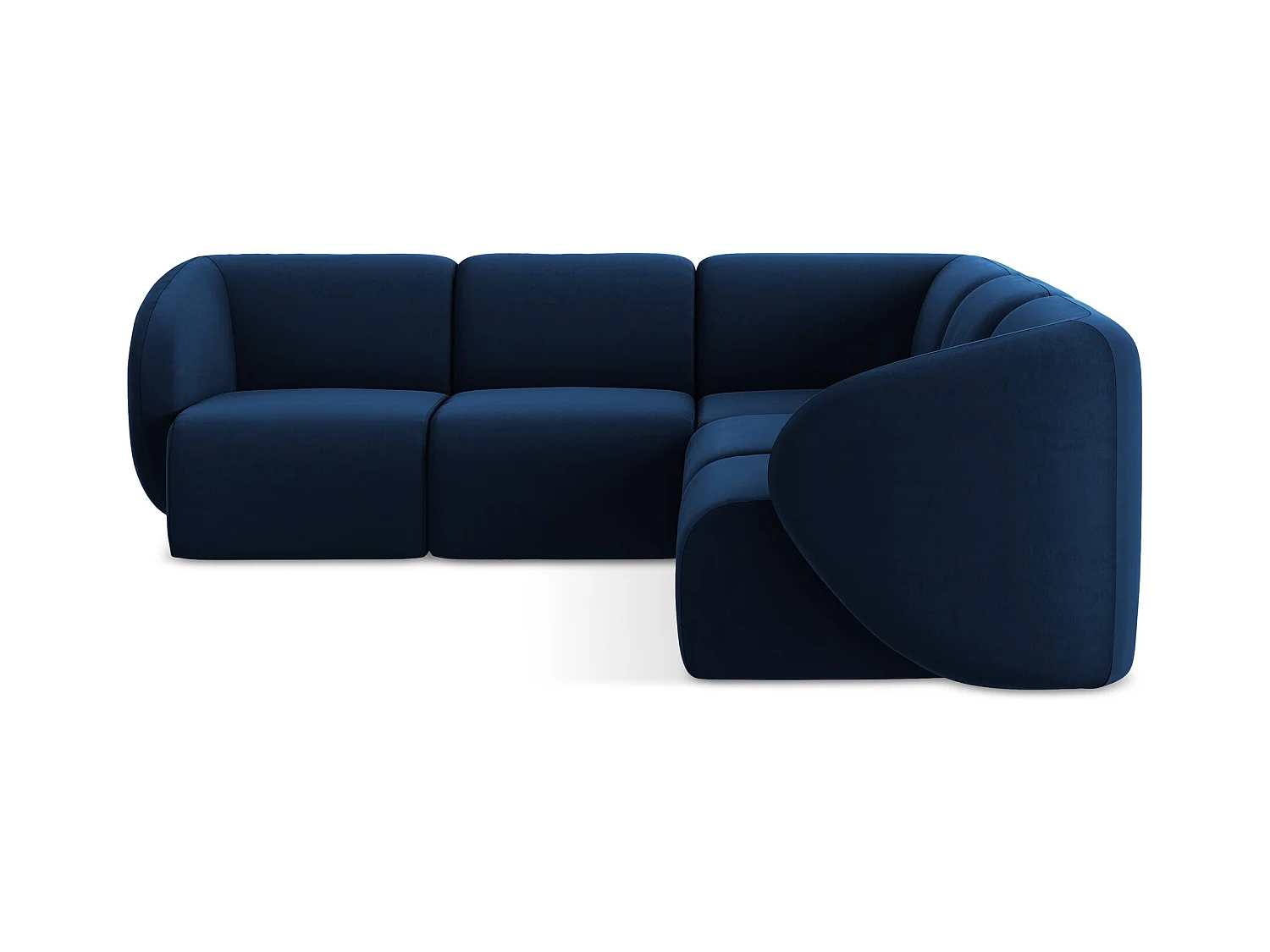 Modulares Ecksofa - - Samt - Königsblau - LANI