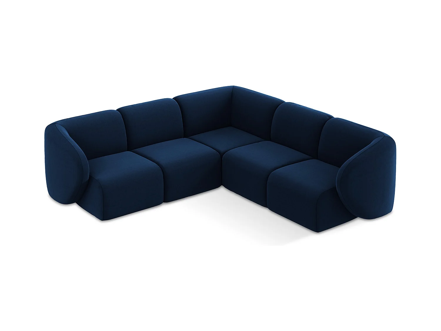 Modulares Ecksofa - - Samt - Königsblau - LANI