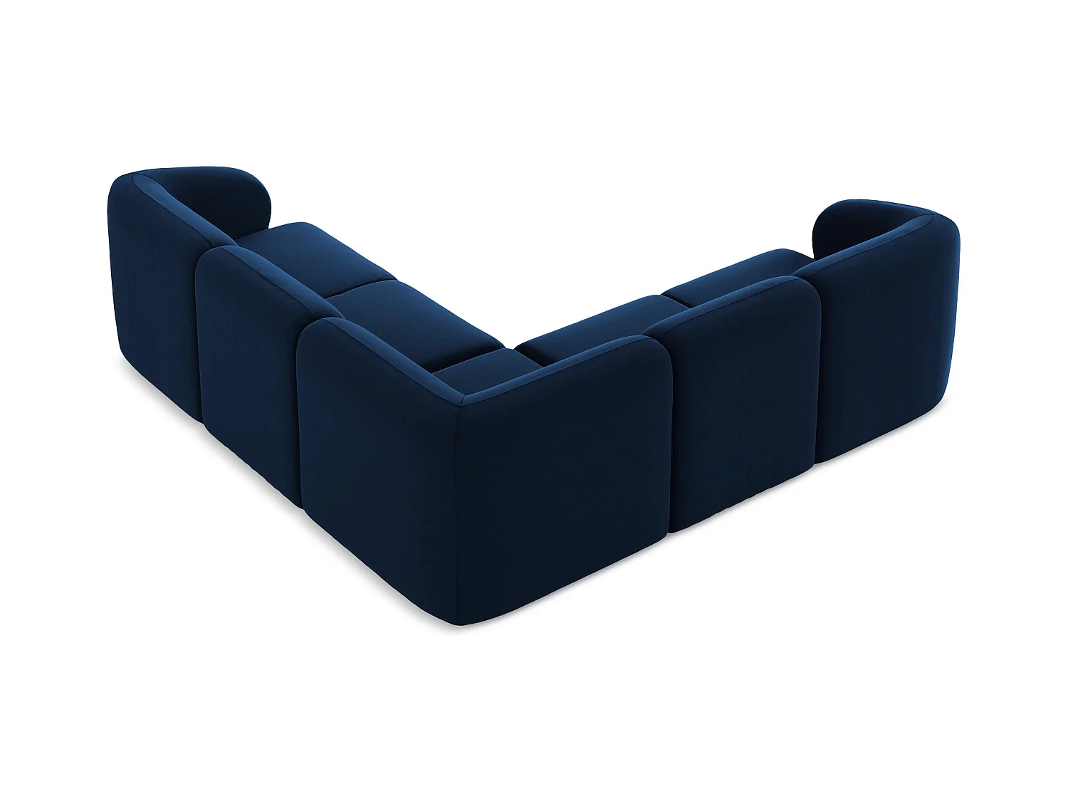 Modulares Ecksofa - - Samt - Königsblau - LANI