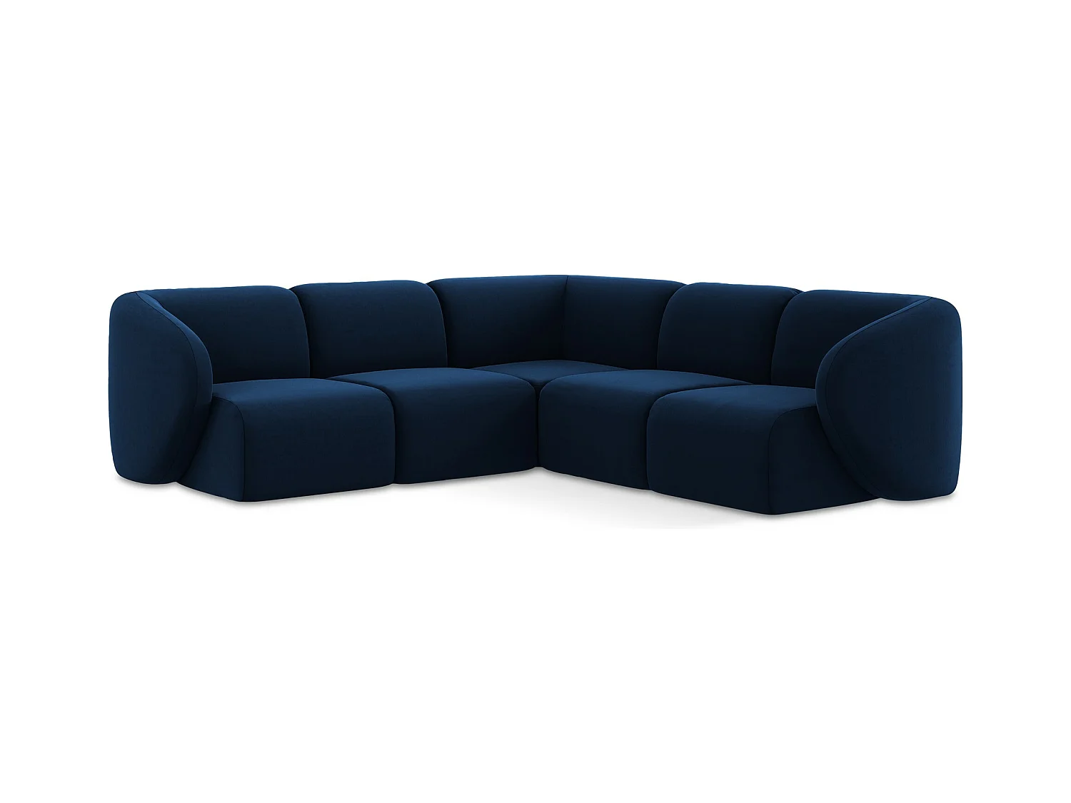 Modulares Ecksofa - - Samt - Königsblau - LANI