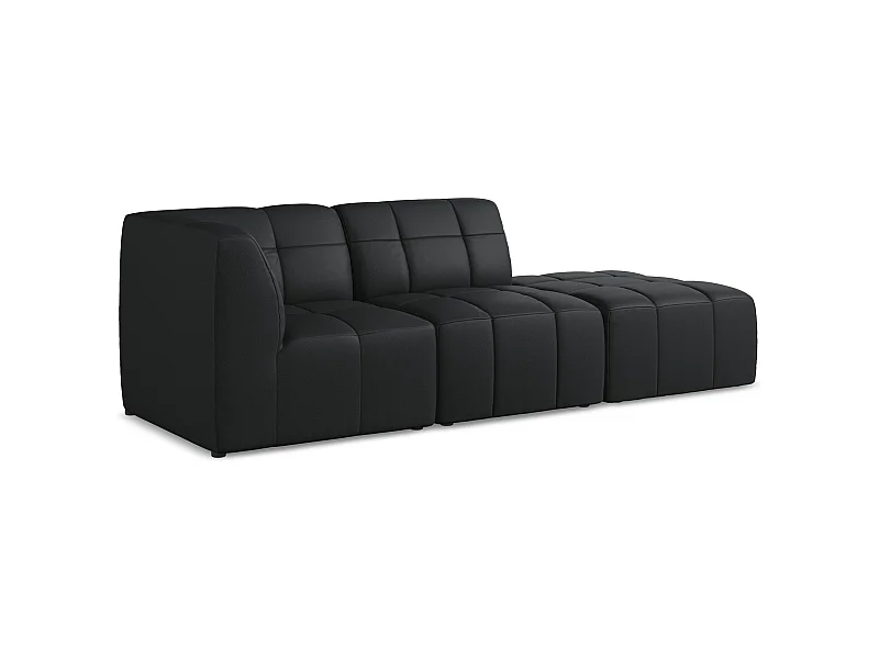 3-Sitzer Modulares Ecksofa - Ecke Rechts - Kunstleder - Schwarz - ALOHA
