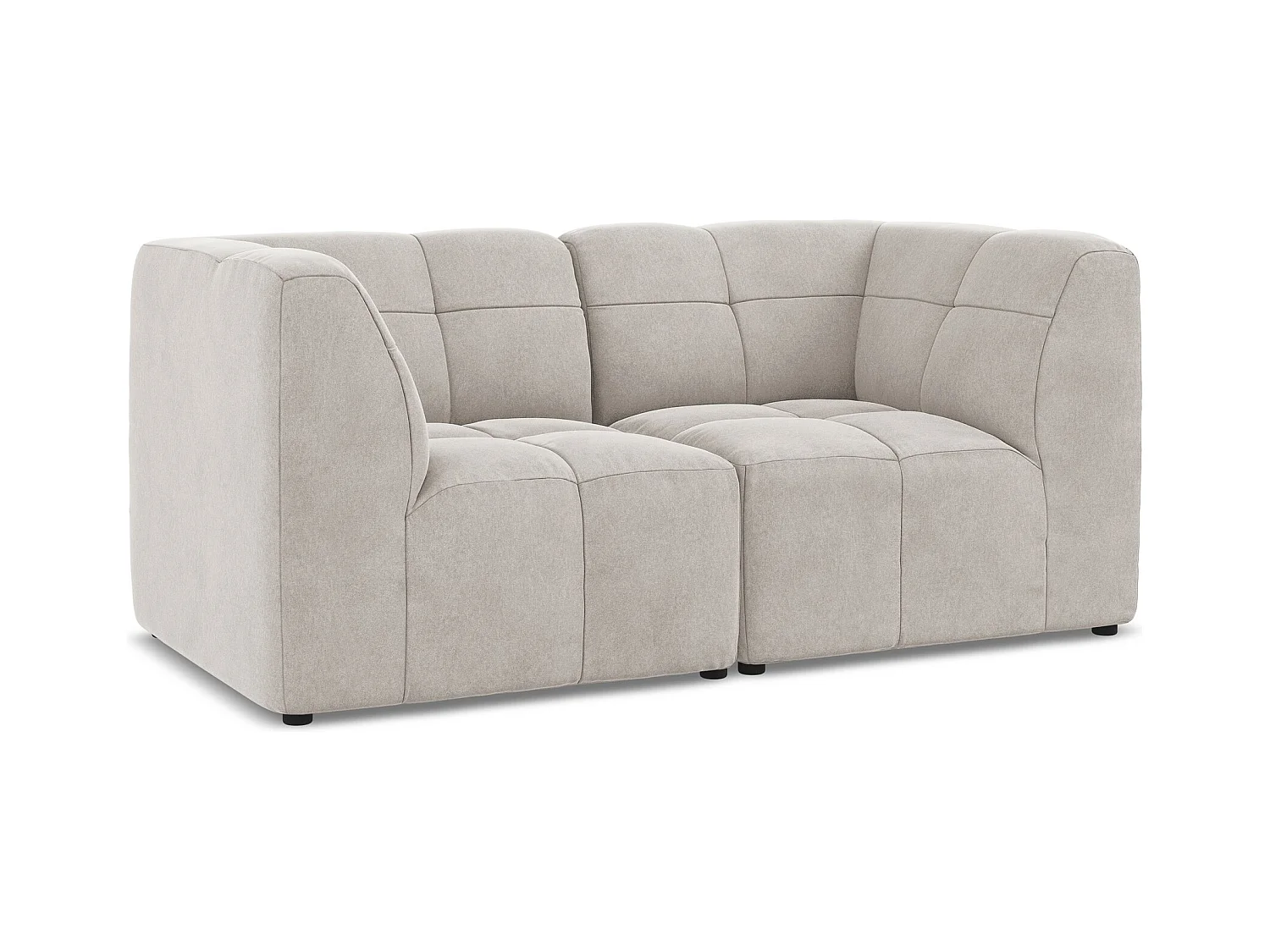 Modułowa sofa 2-osobowa - z tkaniny welwetowej - jasny beż - ALOHA