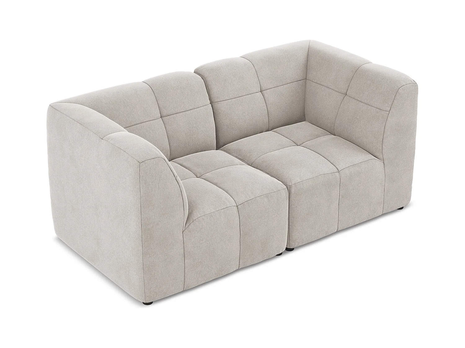 Modułowa sofa 2-osobowa - z tkaniny welwetowej - jasny beż - ALOHA