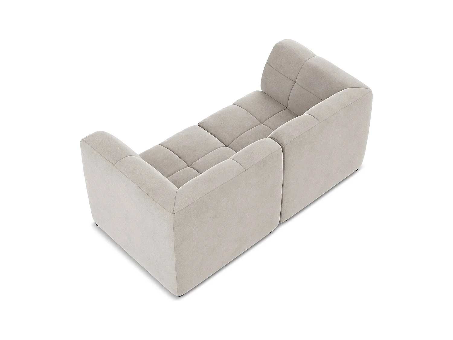 Modułowa sofa 2-osobowa - z tkaniny welwetowej - jasny beż - ALOHA