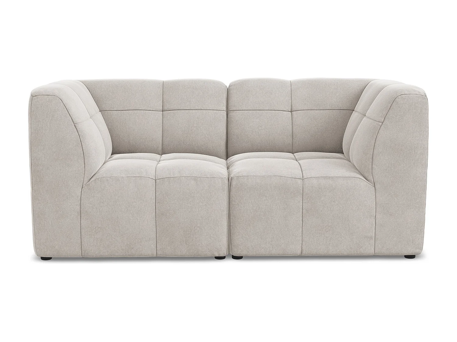 Canapé modulable 2 places en velours - beige clair - ALOHA