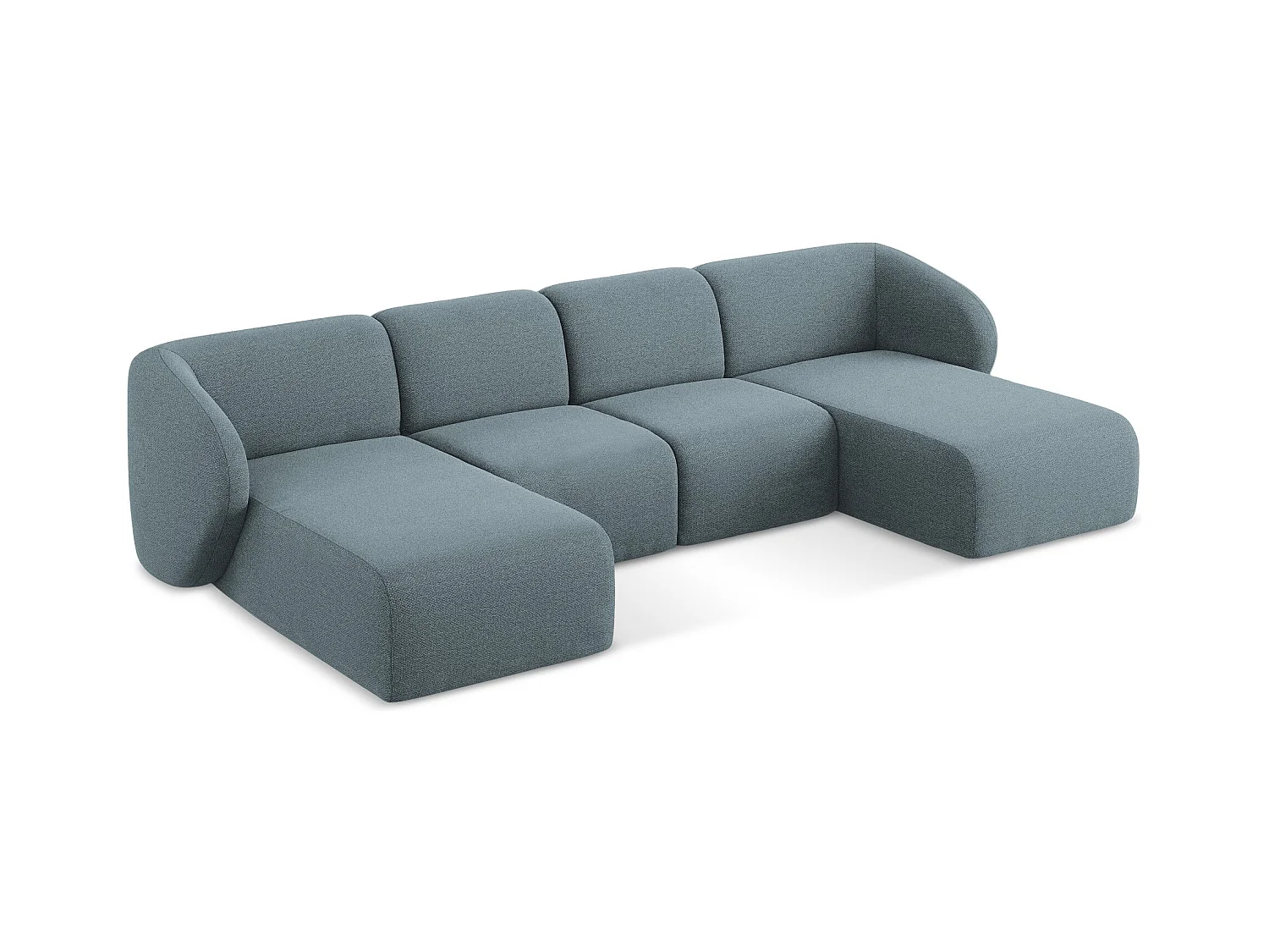 Große Wohnlandschaft - - Bouclé - Jeans - LANI