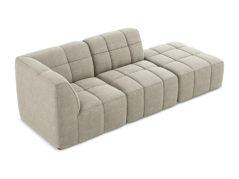 3-Sitzer Modulares Ecksofa - Ecke Rechts - Bouclé - Taupe - ALOHA