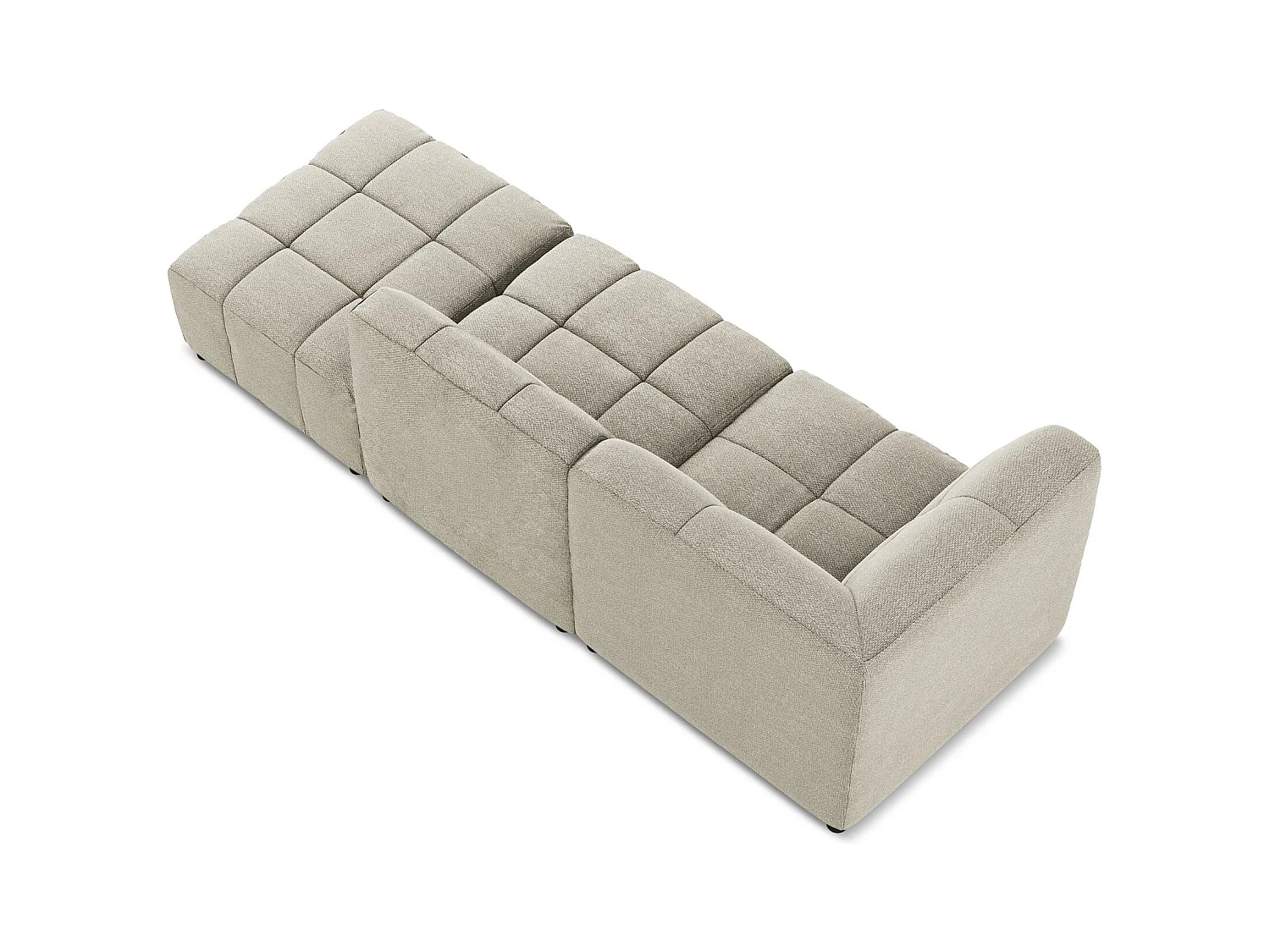 Modulaire hoekbank rechts van taupe bouclé - ALOHA