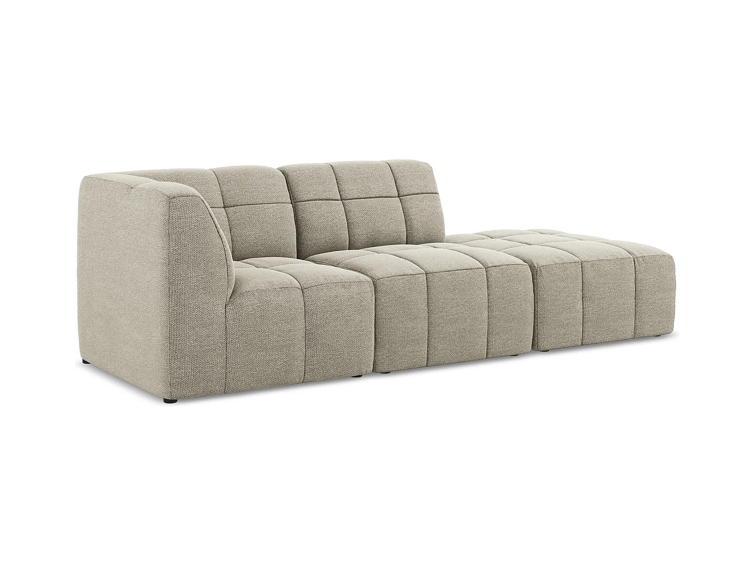 3-Sitzer Modulares Ecksofa - Ecke Rechts - Bouclé - Taupe - ALOHA