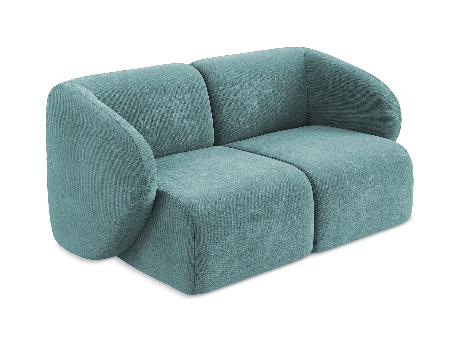 Sofá modular 2 lugares em tecido chenille jeans - LANI