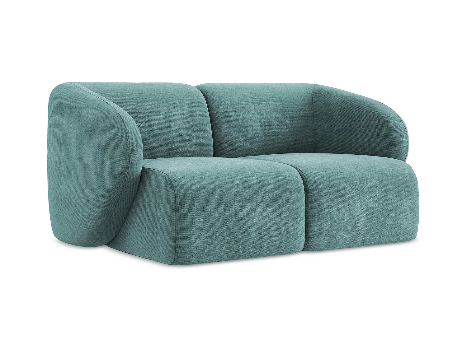 Canapé modulable 2 places en tissu chenille - jeans - LANI