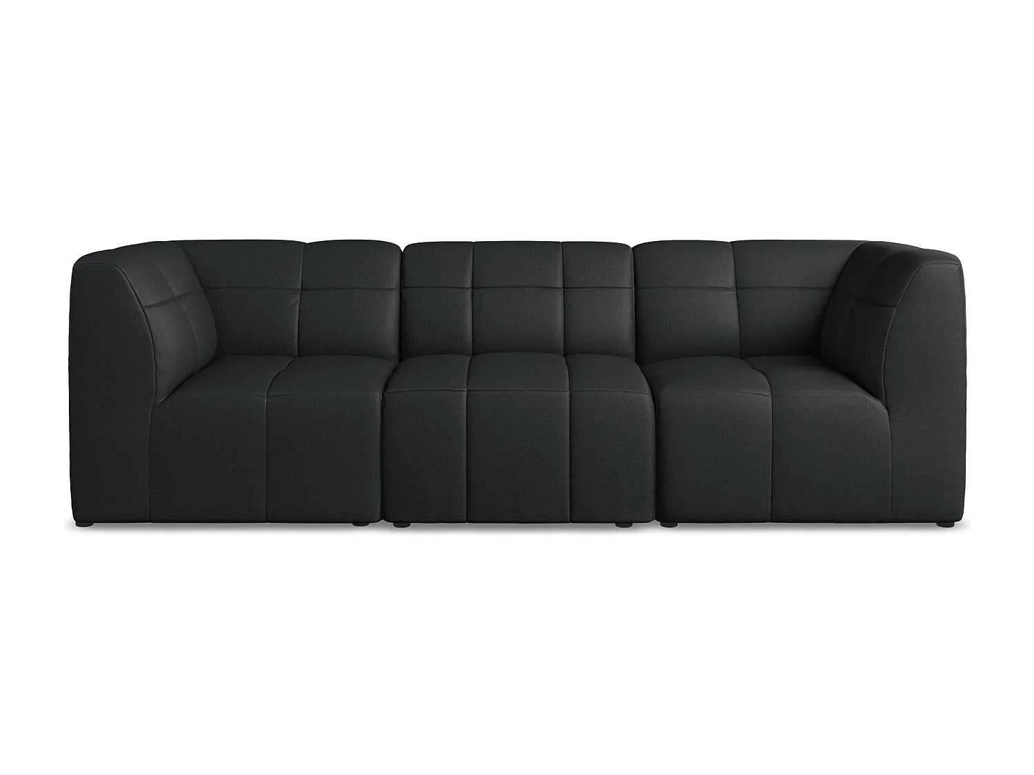 Canapé modulable 3 places en similicuir - noir - ALOHA