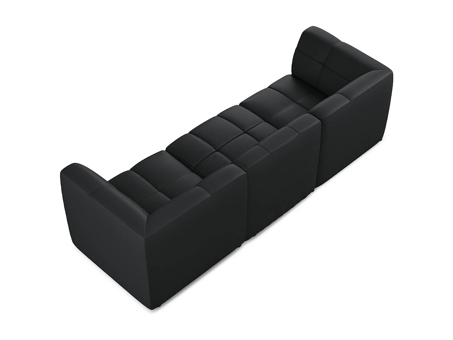 Canapé modulable 3 places en similicuir - noir - ALOHA