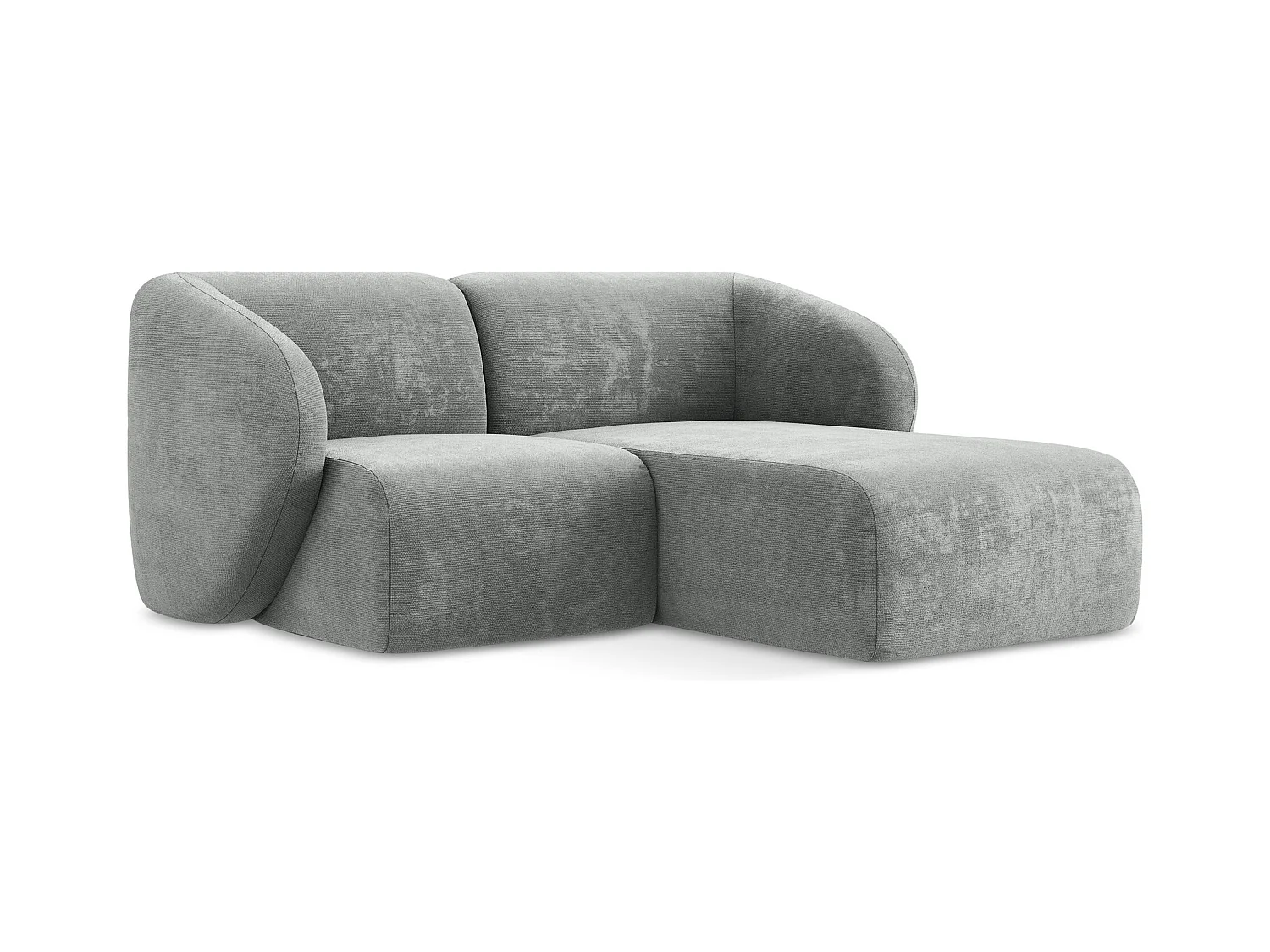 Modulaire hoekbank rechts van grijs chenille stof - LANI