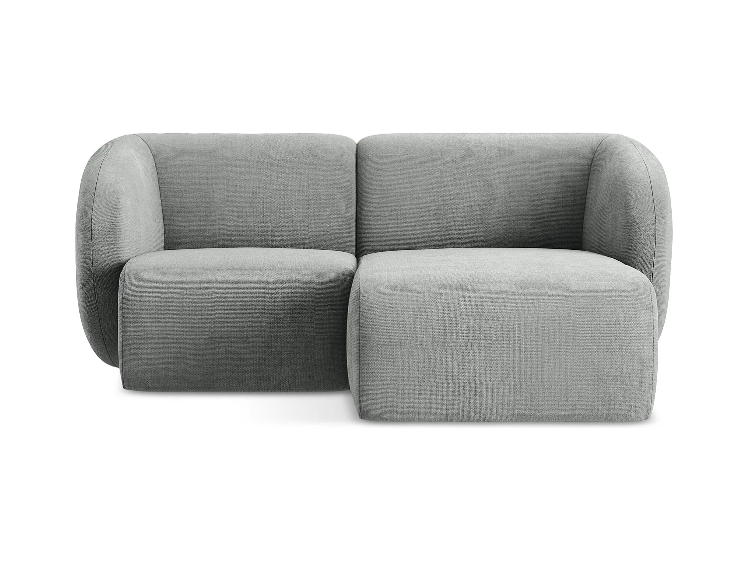 Modulaire hoekbank rechts van grijs chenille stof - LANI