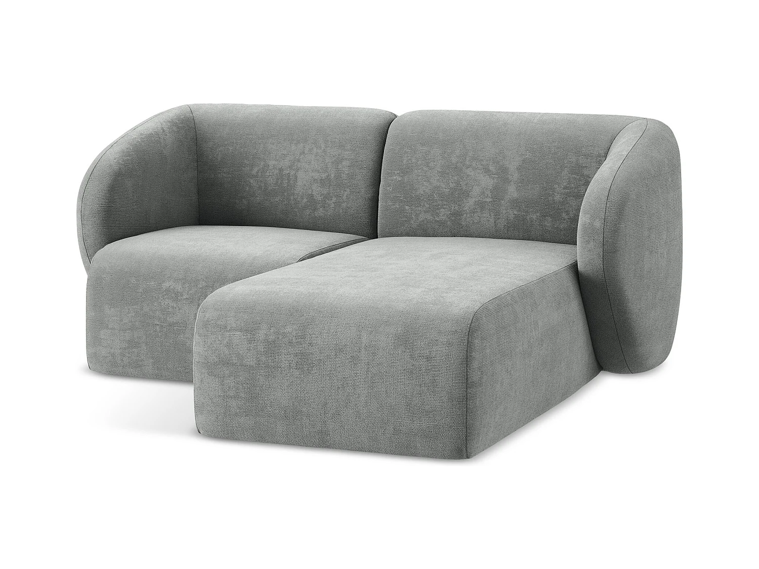 Modulaire hoekbank rechts van grijs chenille stof - LANI