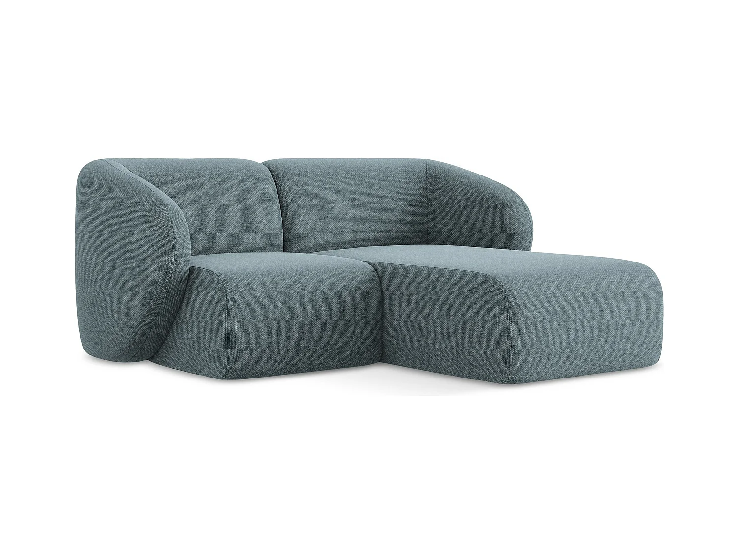 2,5-Sitzer Modulares Ecksofa - Ecke Rechts - Bouclé - Jeans - LANI