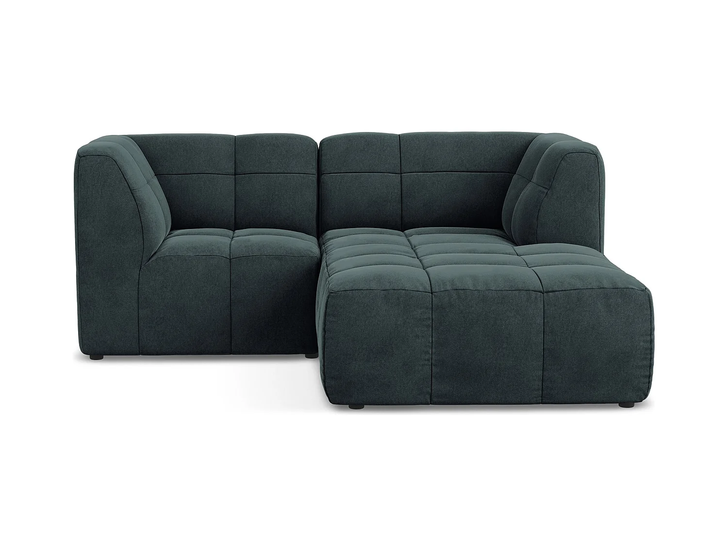 Narożnik prawostronny - z tkaniny welwetowej - morski - ALOHA