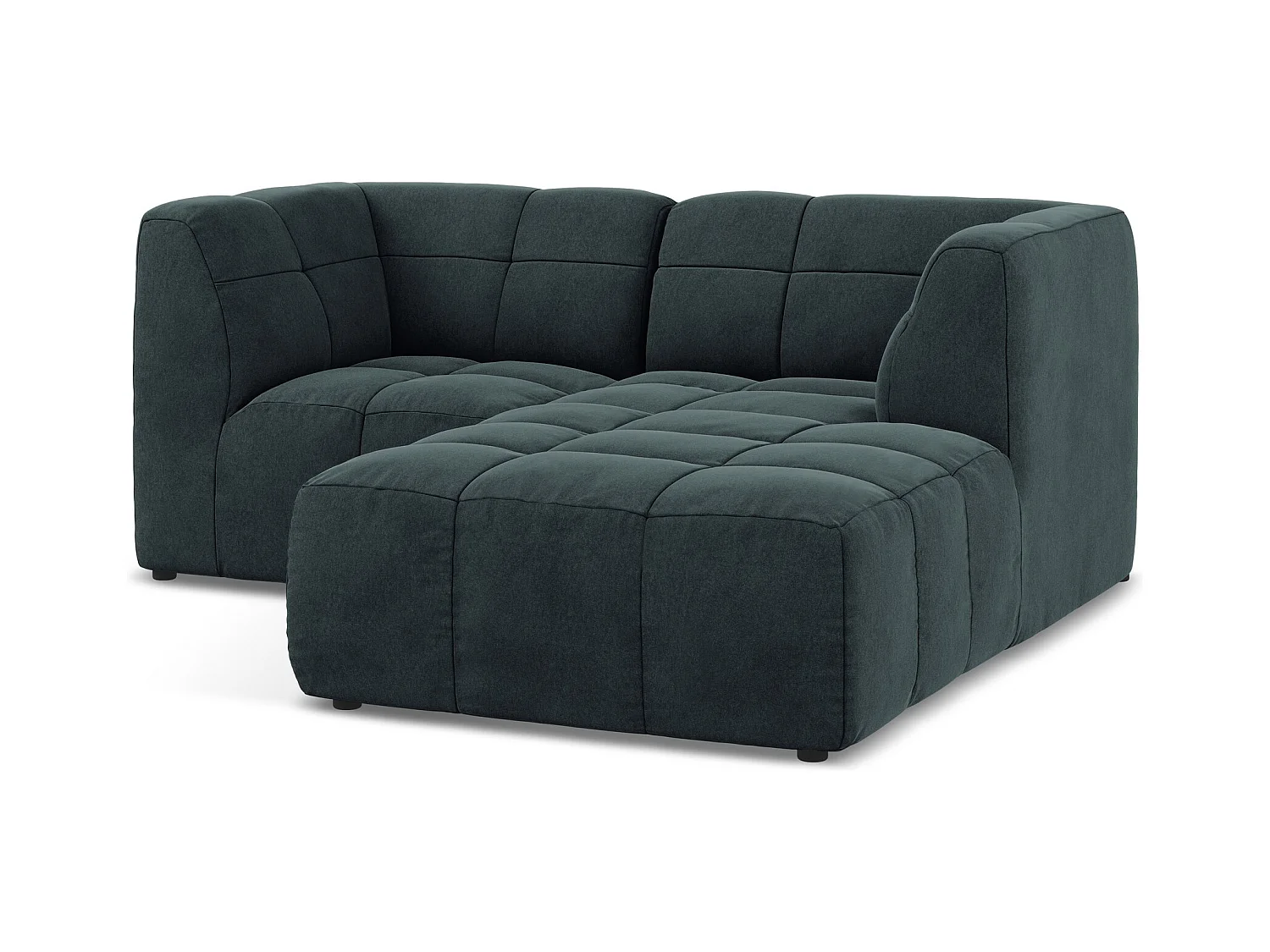 Narożnik prawostronny - z tkaniny welwetowej - morski - ALOHA