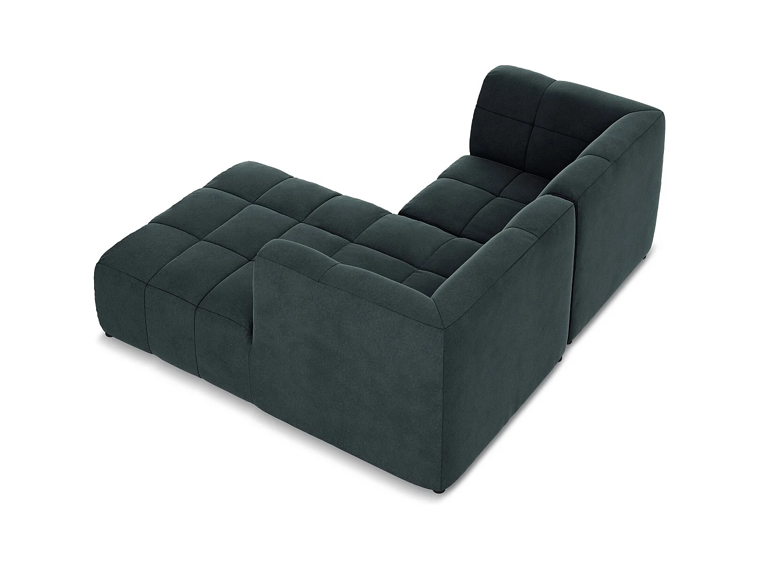 Narożnik prawostronny - z tkaniny welwetowej - morski - ALOHA