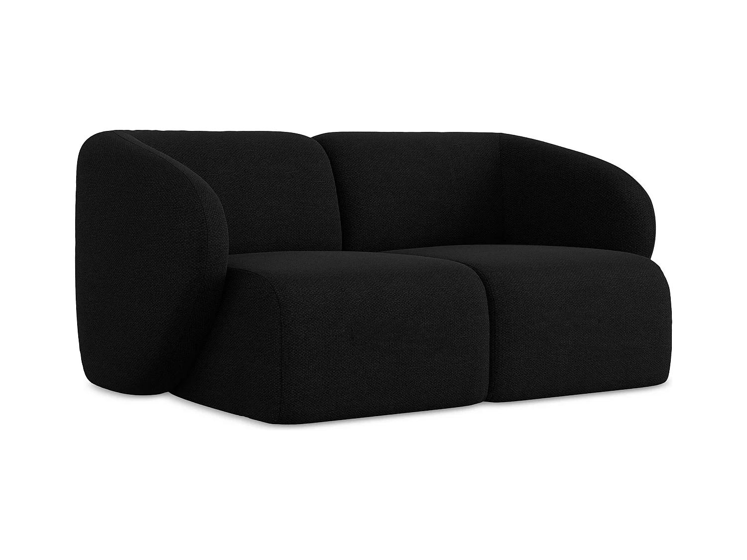 Tweezits modulaire bank van zwart bouclé - LANI