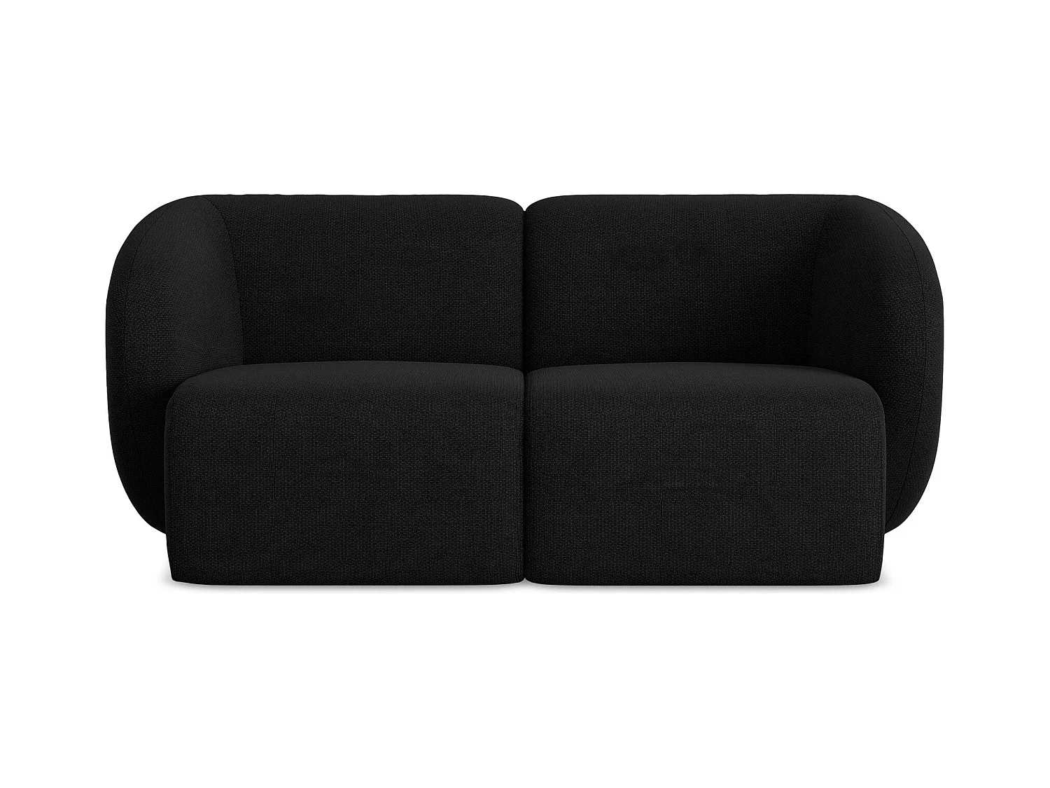 Canapé modulable 2 places en tissu bouclette - noir - LANI