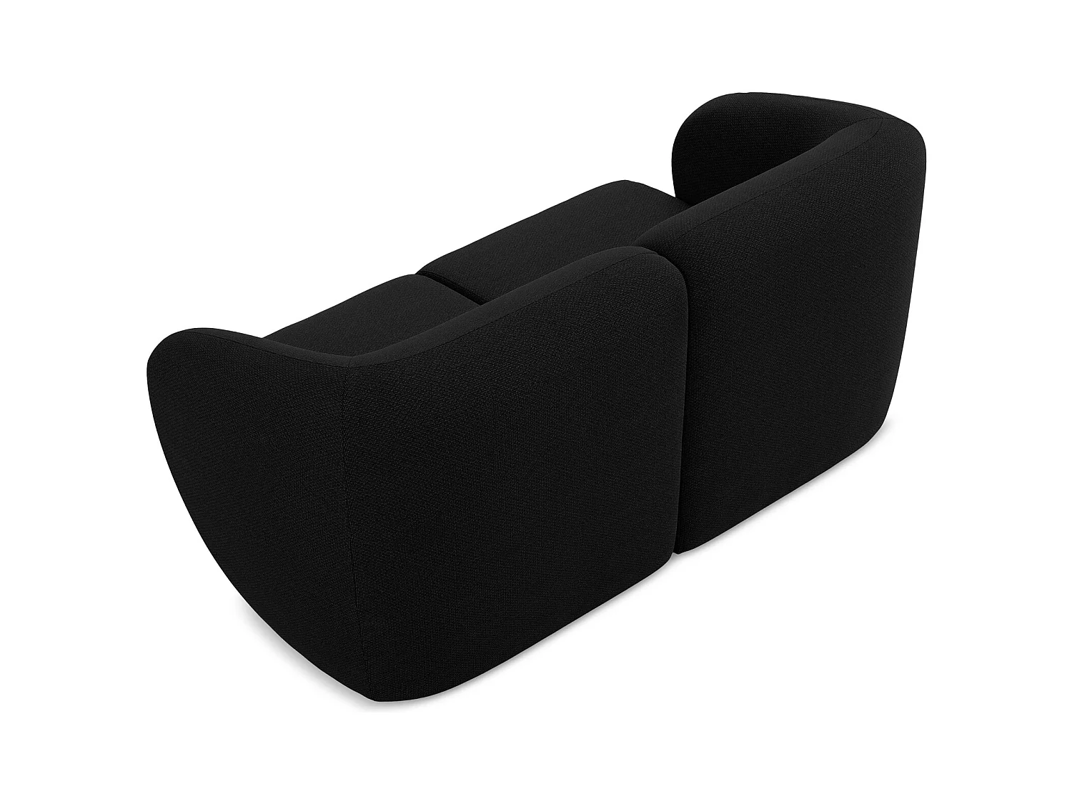 Canapé modulable 2 places en tissu bouclette - noir - LANI