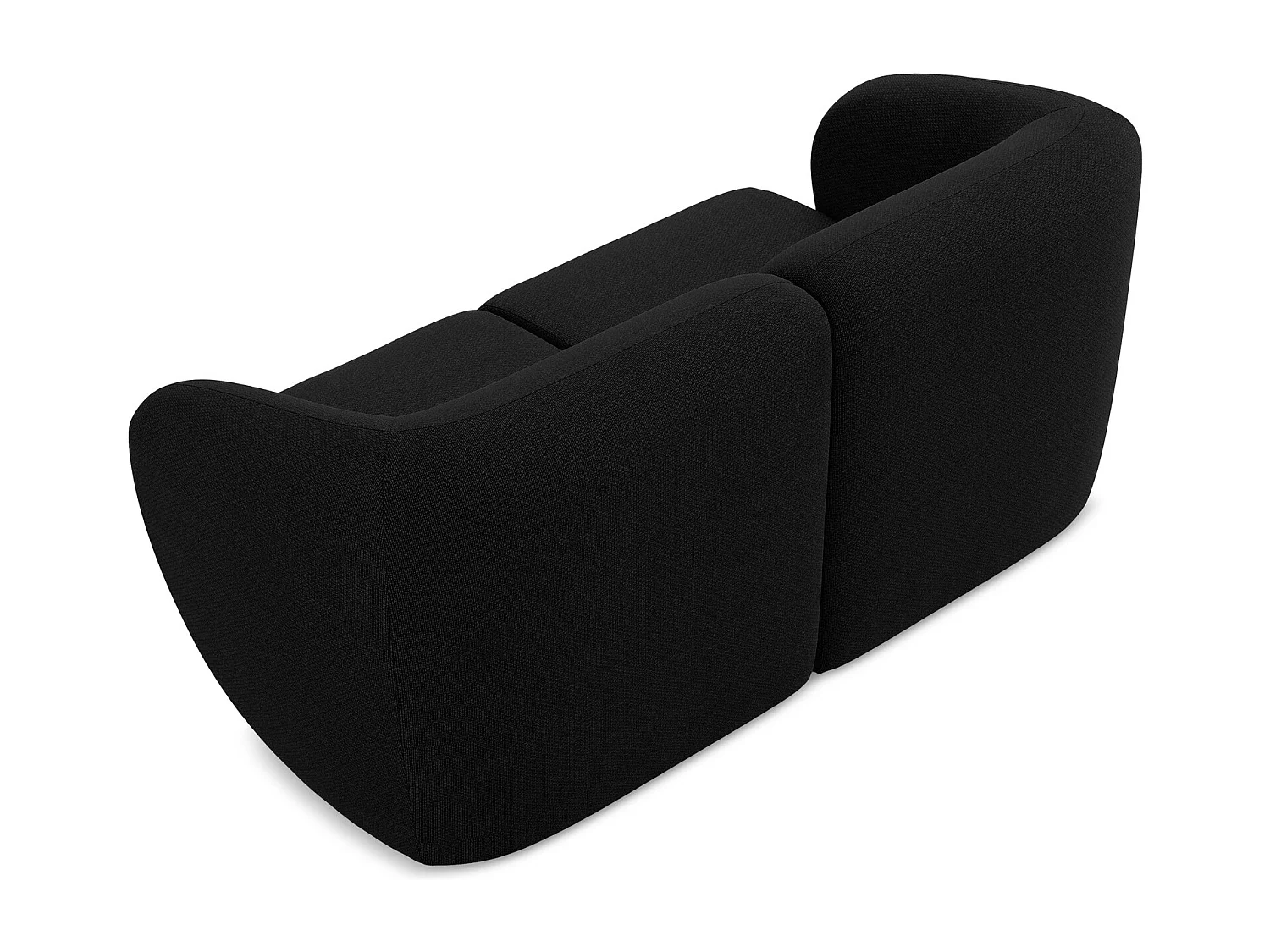 Tweezits modulaire bank van zwart bouclé - LANI