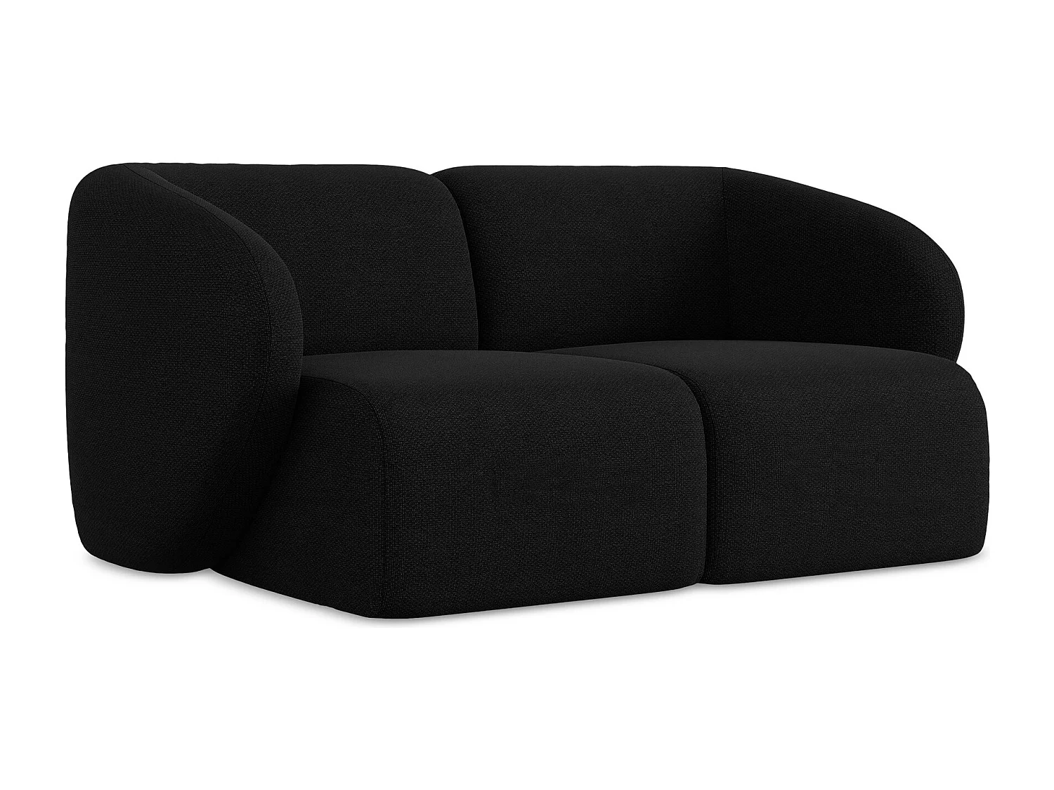 2-Sitzer Sofa - - Bouclé - Schwarz - LANI