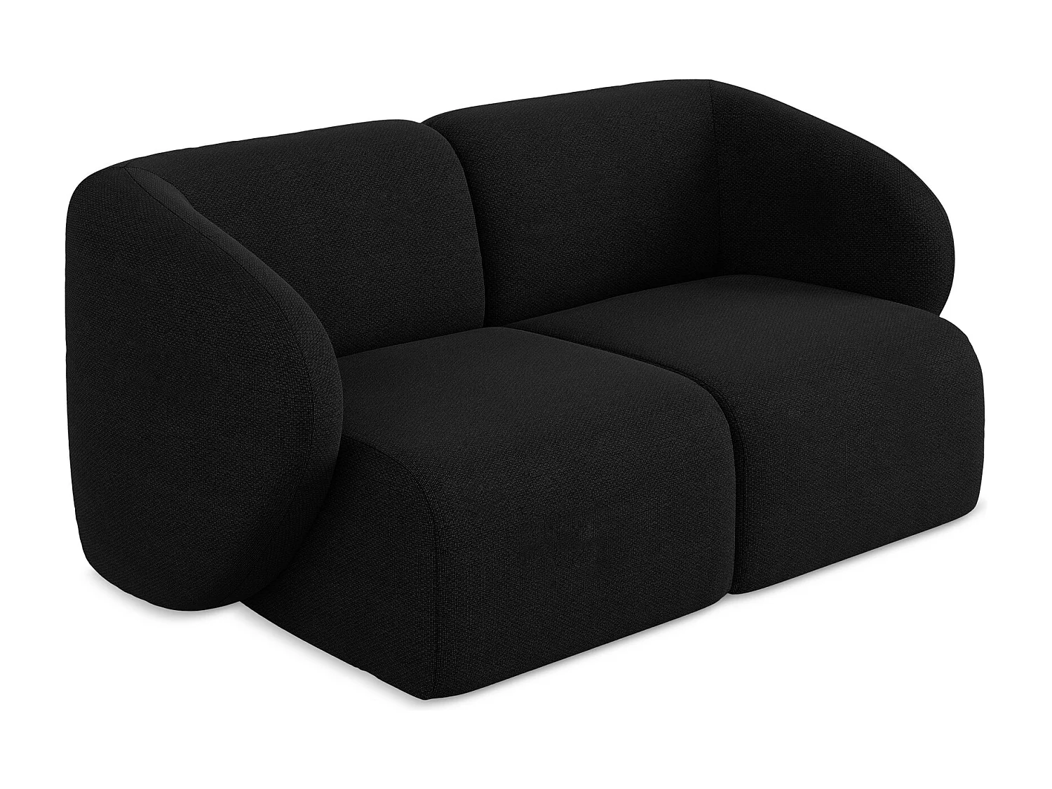 2-Sitzer Sofa - - Bouclé - Schwarz - LANI