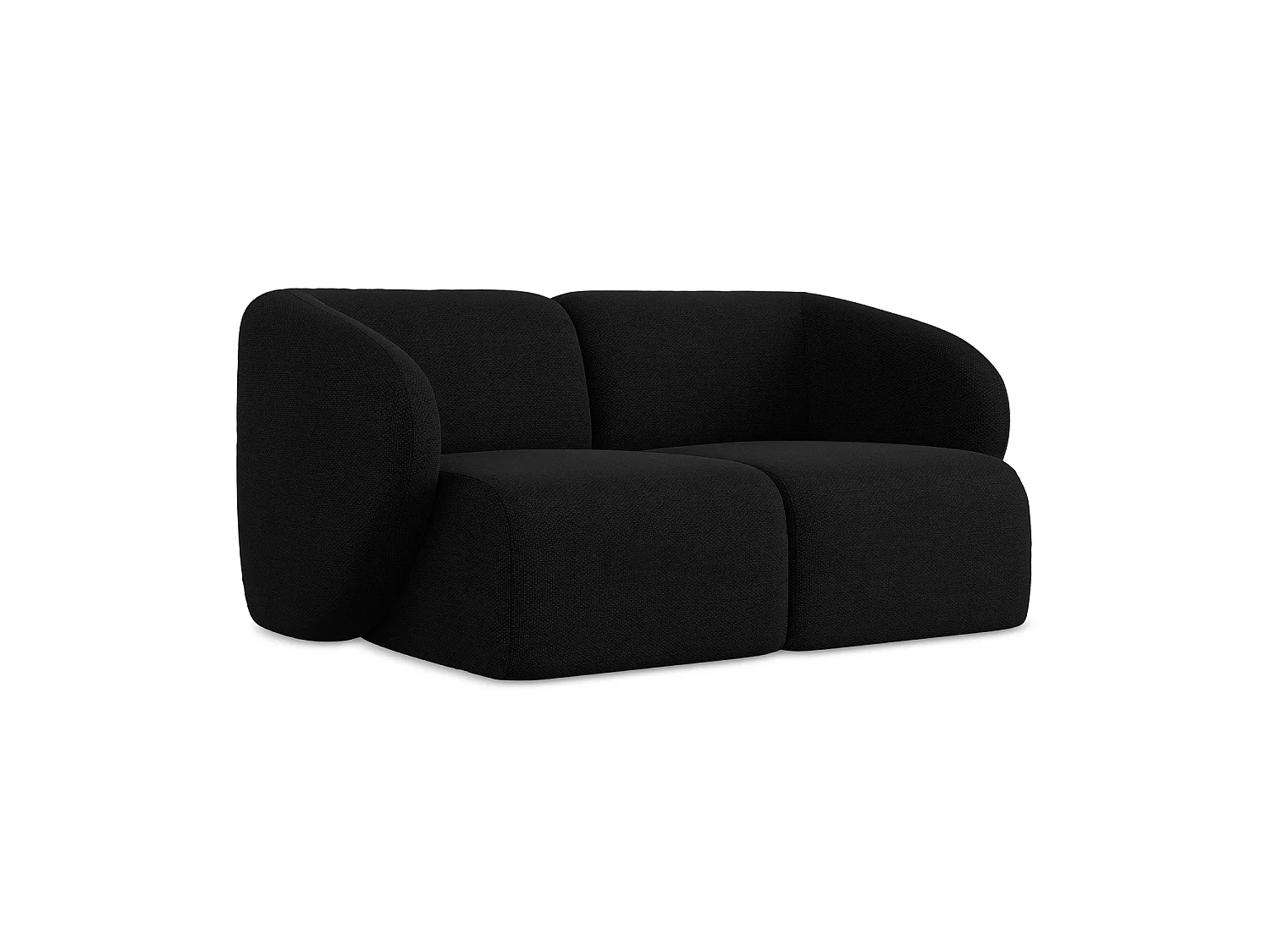 Tweezits modulaire bank van zwart bouclé - CERVO