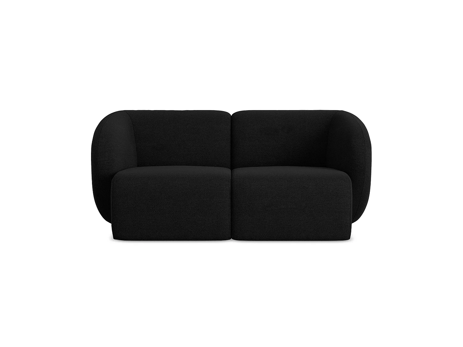 Tweezits modulaire bank van zwart bouclé - CERVO