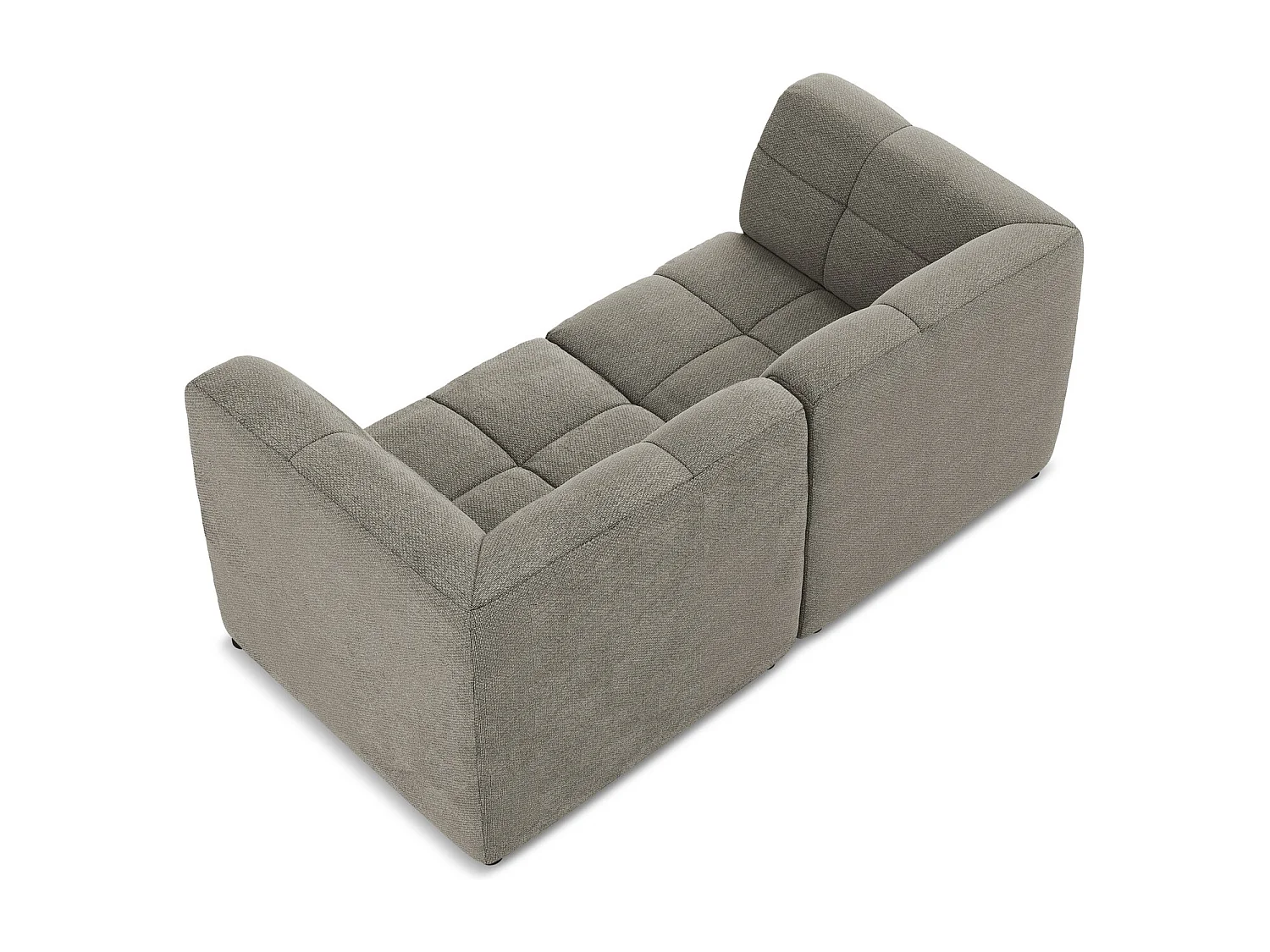 Canapé modulable 2 places en tissu bouclette - gris - ALOHA