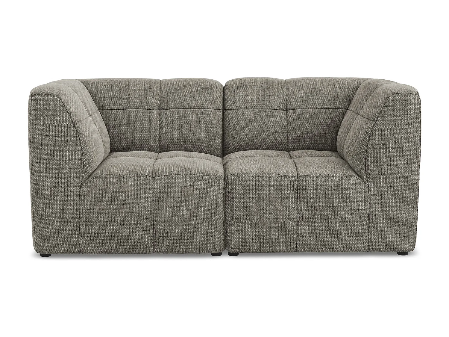 Canapé modulable 2 places en tissu bouclette - gris - ALOHA