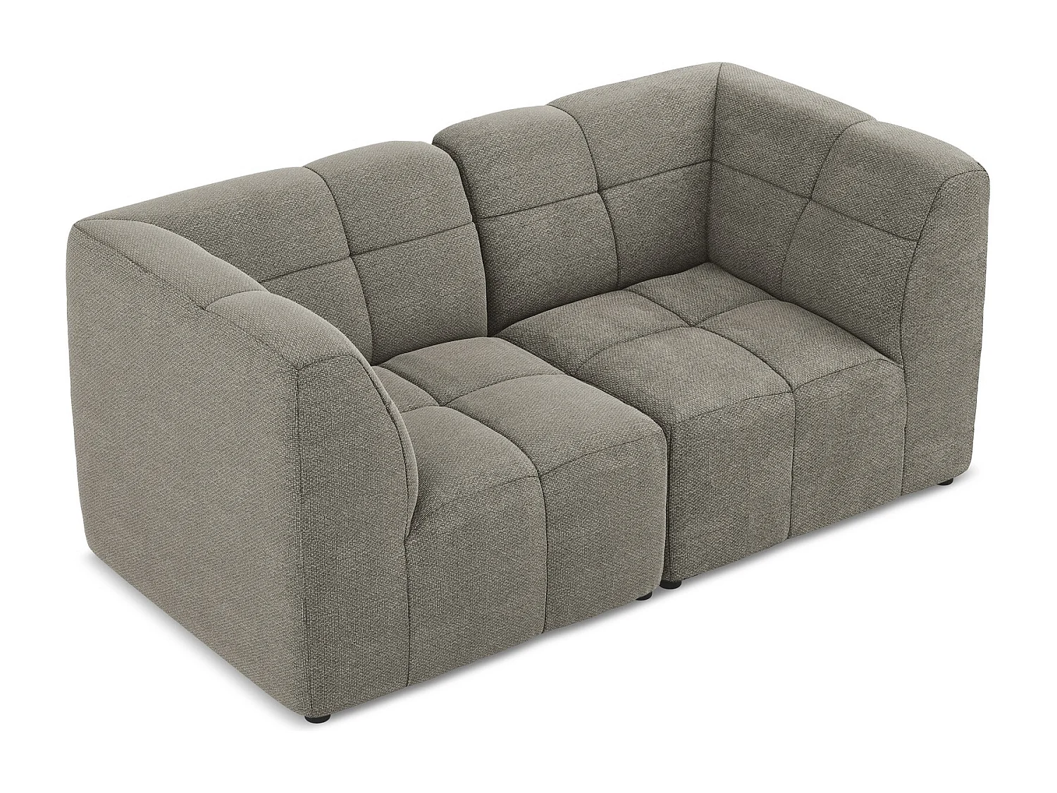 Canapé modulable 2 places en tissu bouclette - gris - ALOHA