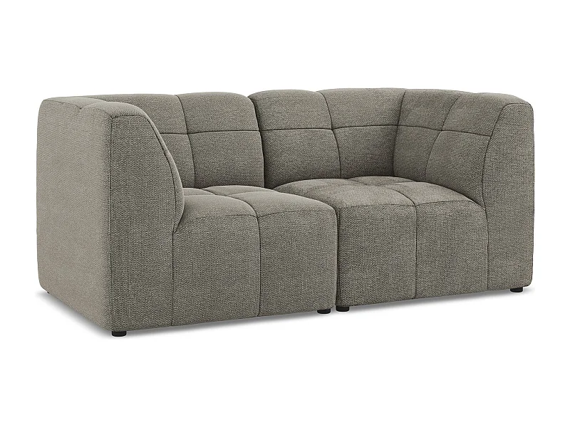 Modułowa sofa 2-osobowa - z tkaniny bouclé - szary - ALOHA