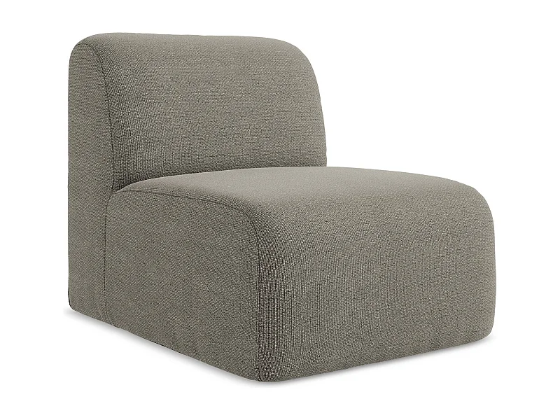Fauteuil pour canapé modulable en tissu bouclette - gris - LANI