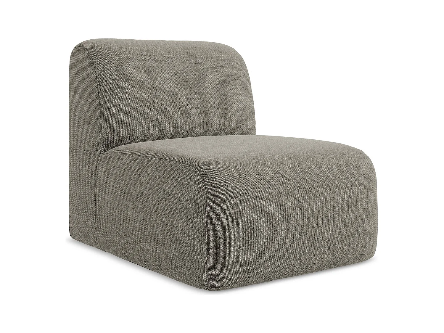 Fauteuil pour canapé modulable en tissu bouclette - gris - LANI