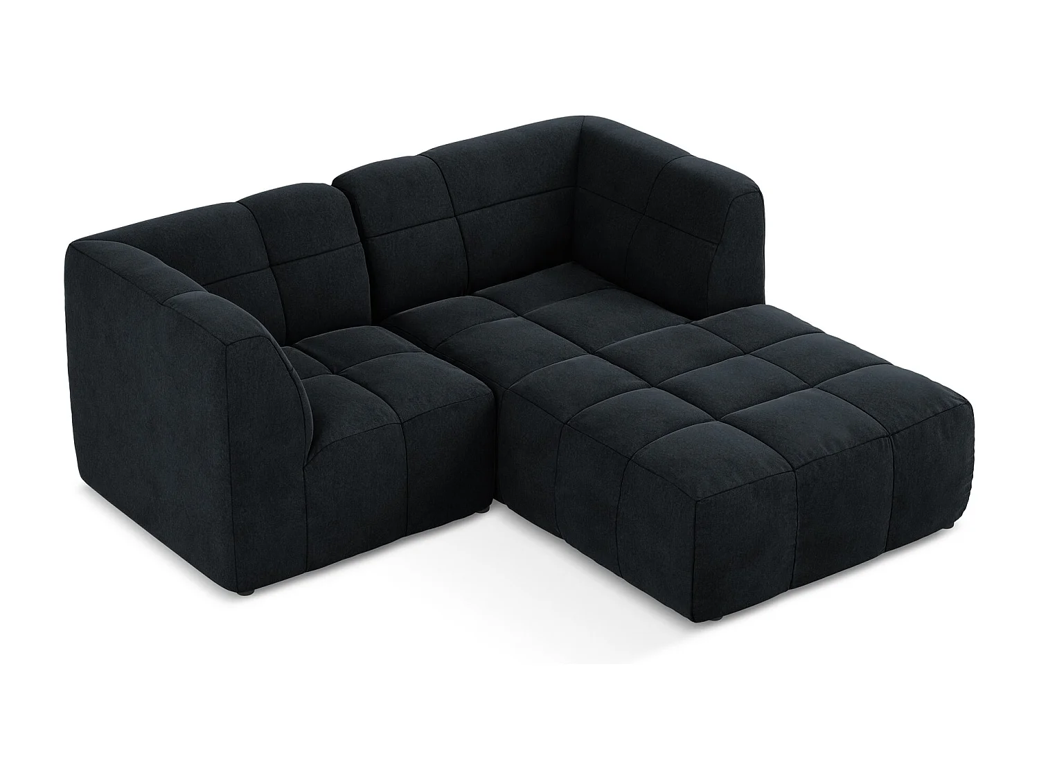 Modulaire hoekbank rechts van koningsblauw velours - ALOHA