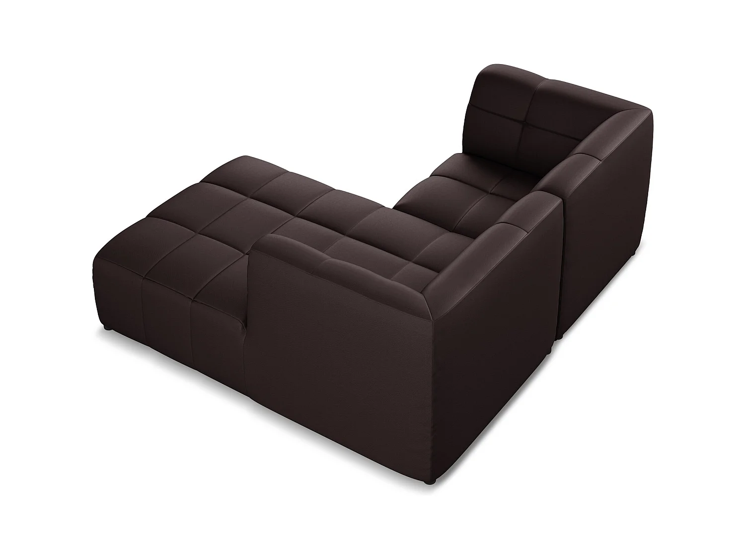 Modulaire hoekbank rechts van pruim kunstleer - ALOHA