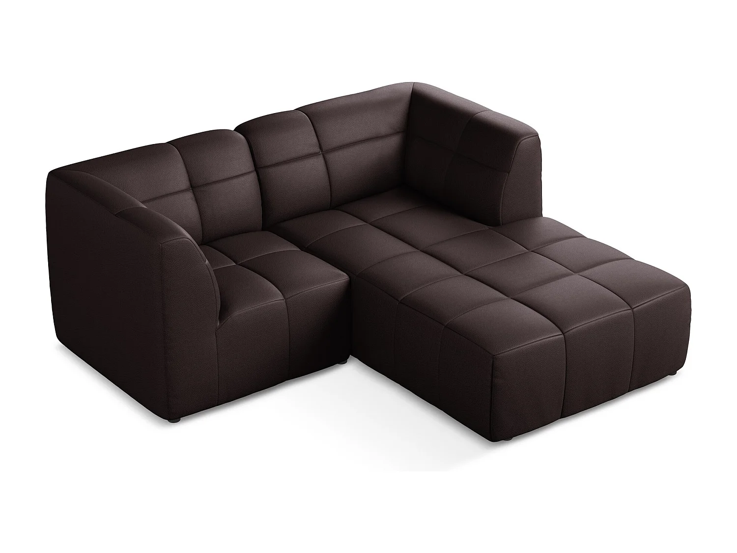 Narożnik prawostronny - ze skóry syntetycznej - śliwkowy - ALOHA