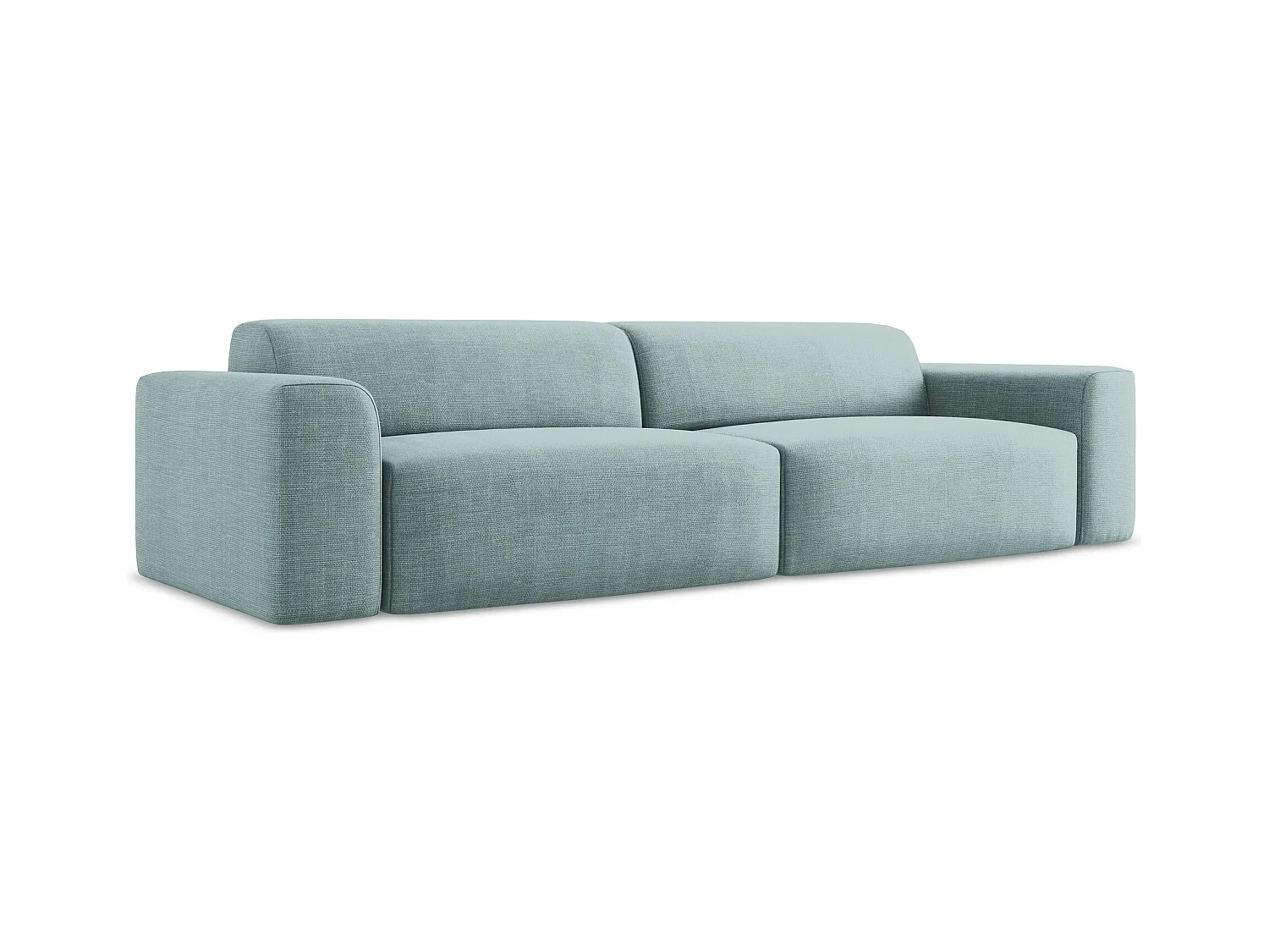 Canapé modulable 4 places en tissu texturé - jeans - KELI