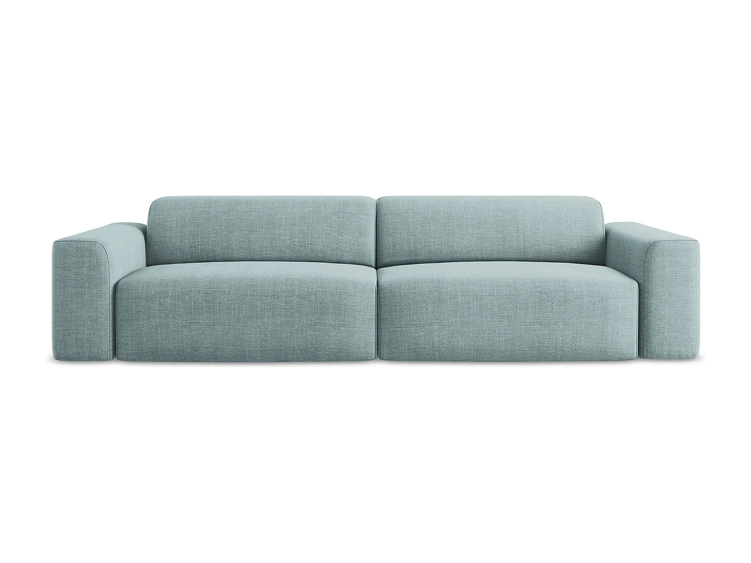 Canapé modulable 4 places en tissu texturé - jeans - KELI