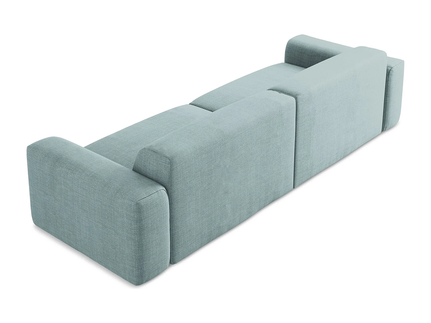 Canapé modulable 4 places en tissu texturé - jeans - KELI