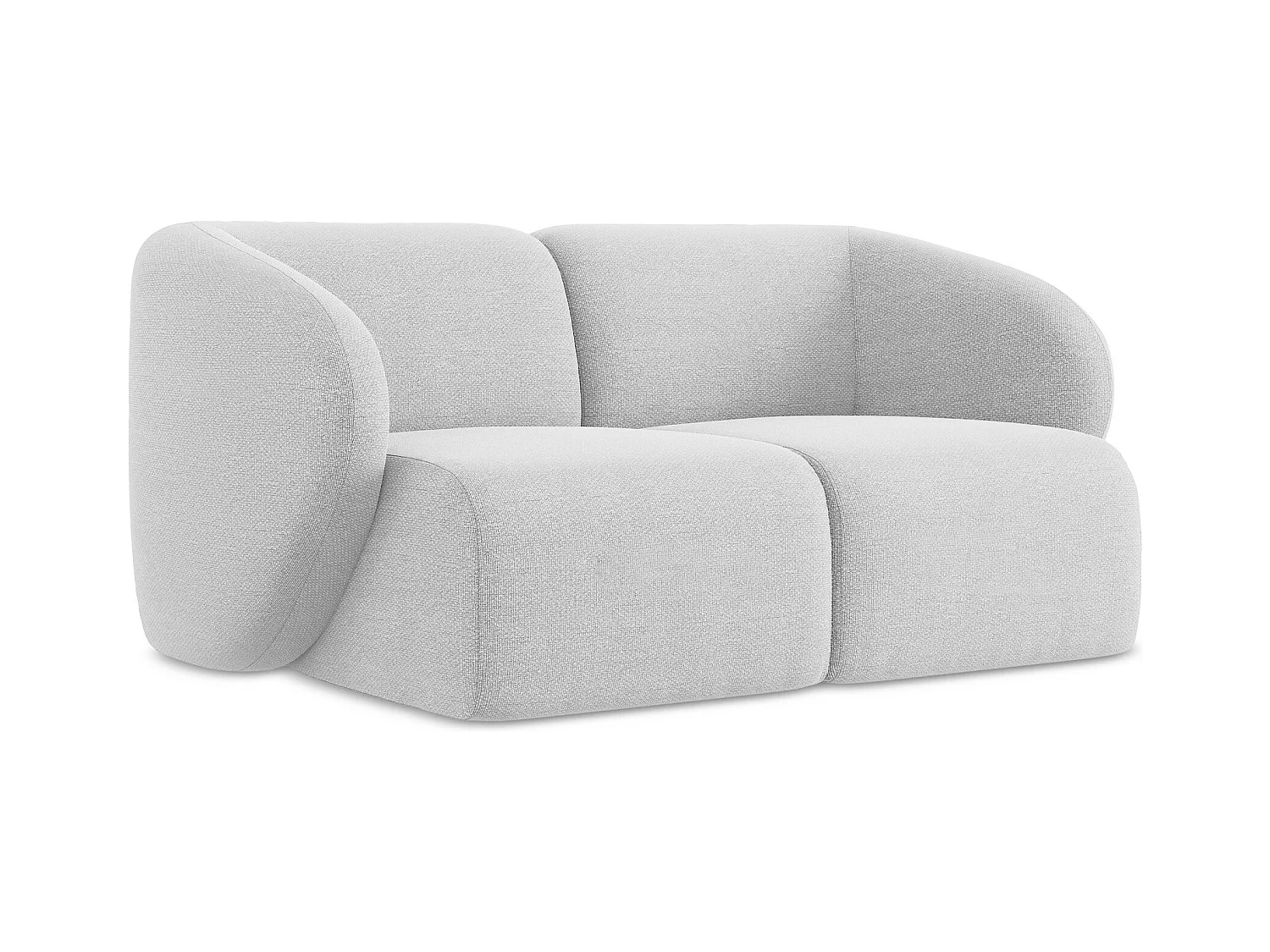 2-Sitzer Sofa - - Bouclé - Silber - LANI