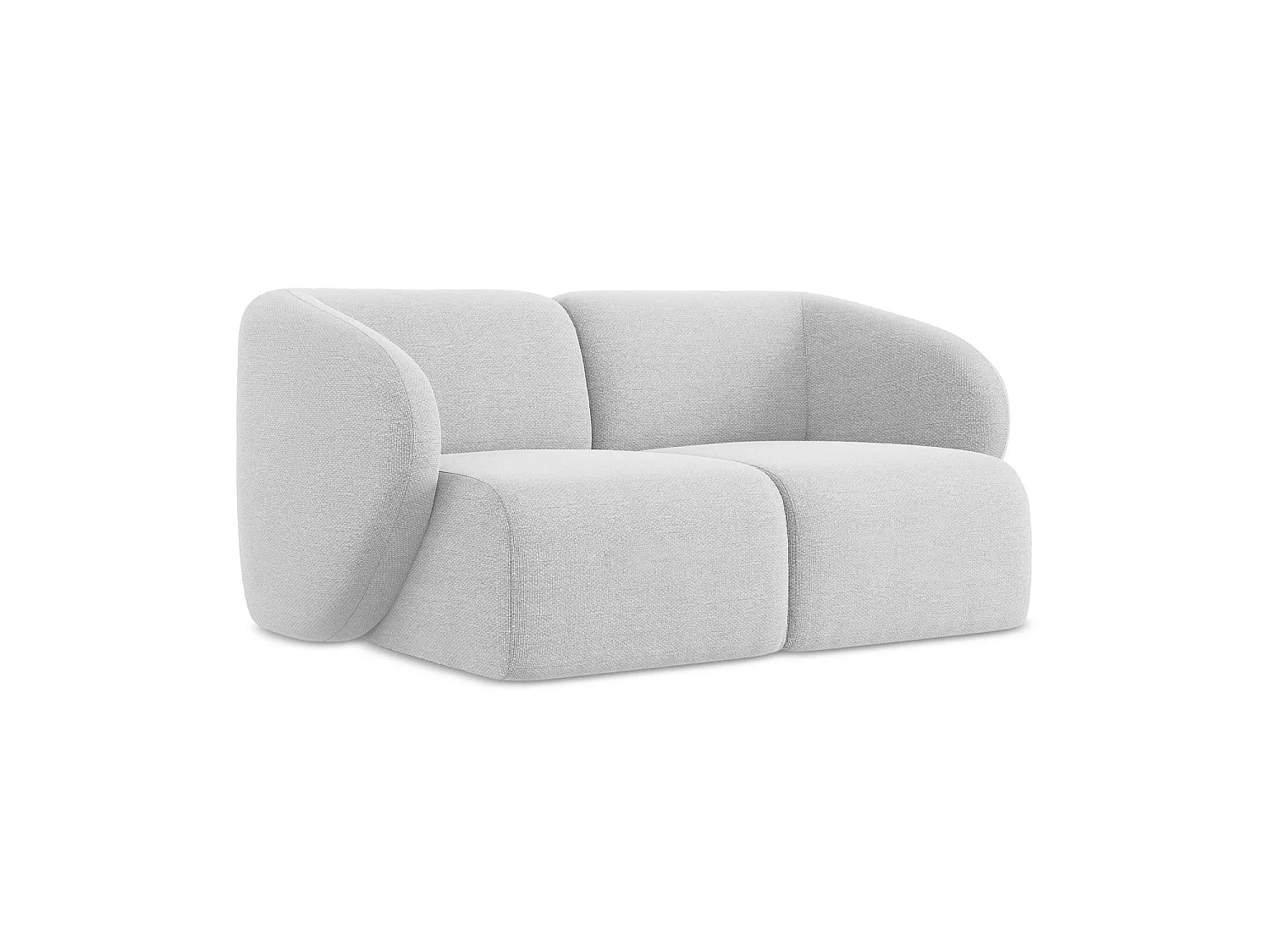 Tweezits modulaire bank van zilver bouclé - CERVO
