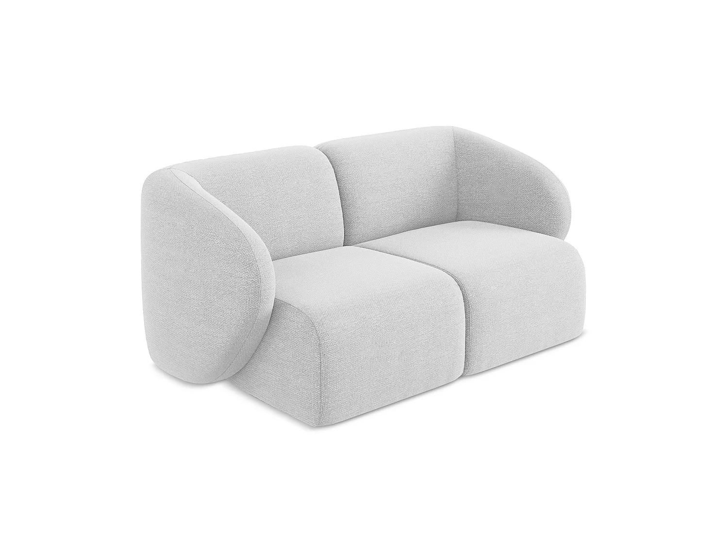 Tweezits modulaire bank van zilver bouclé - CERVO